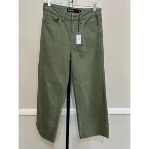 Indigo Six Evergreen Cropped Wide Leg Jeans High Rise Size 2 NWT